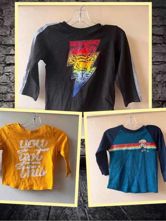 Other - Lot of 3 Toddler Boys Long Sleeve Graphic Tees 12-18M